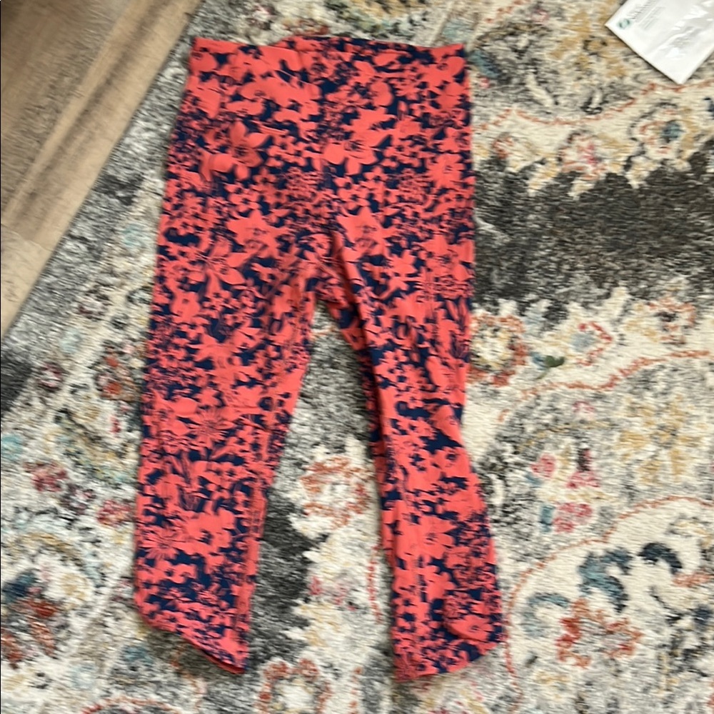 Lululemon coral and Blue  Patterned Leggings